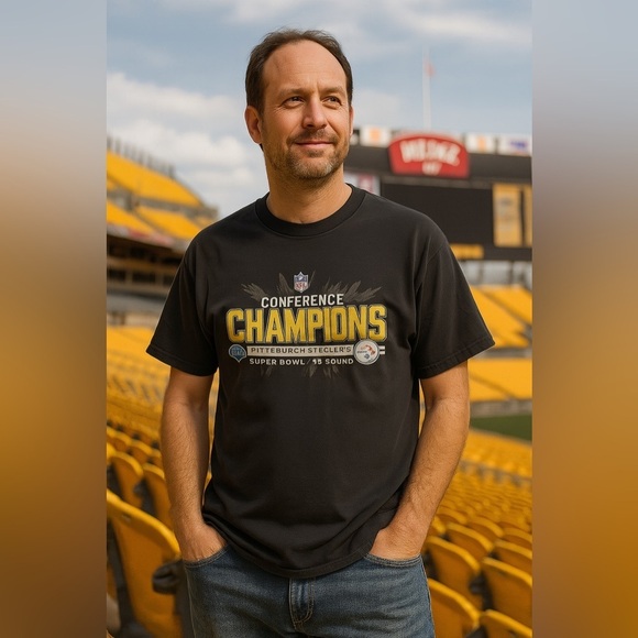 Pittsburgh Steelers NFL Super Bowl XLIII Conference Champions T-Shirt. Size XL - Picture 3 of 3